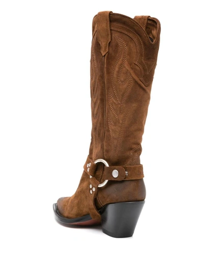 Shop Sonora Suede Texan Boots In Brown