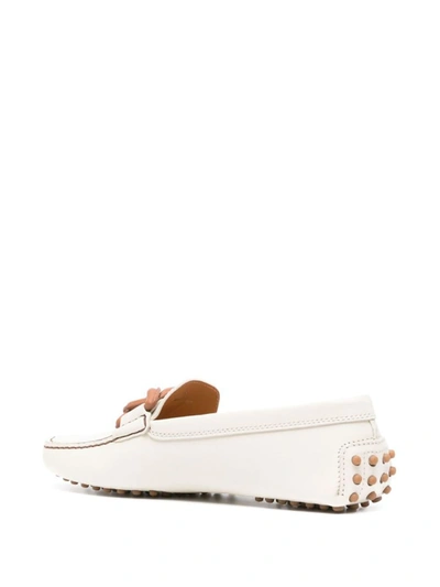 Shop Tod's Gommini Leather Driving Shoes In White