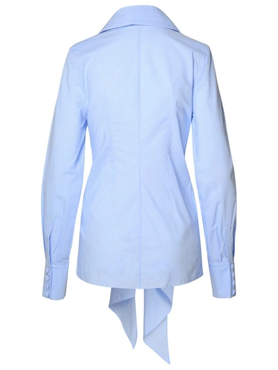 Shop Balmain Two-tone Cotton Shirt In Blue