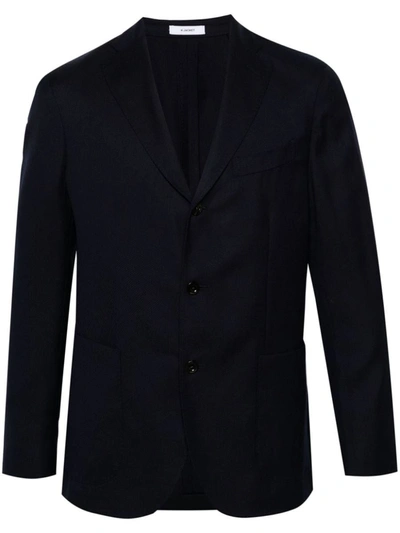 Shop Boglioli Wool Single-breasted Jacket In Blue
