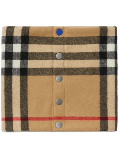 Shop Burberry Neck Warmer Check Accessories In Brown