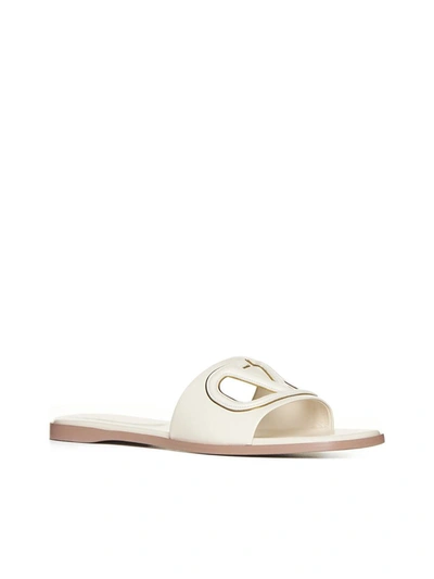 Shop Valentino Garavani Sandals In Light Ivory/antique Brass