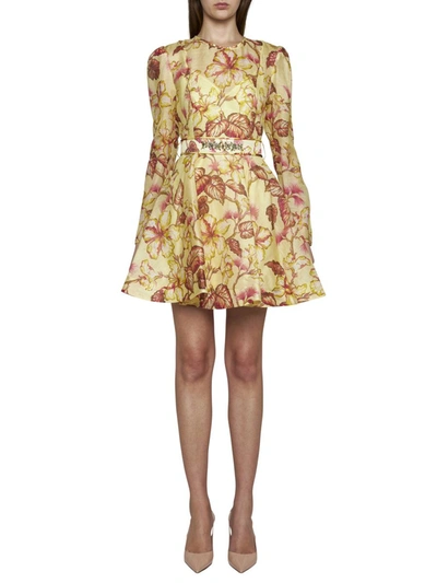 Shop Zimmermann Dresses In Yellow Hibiscus