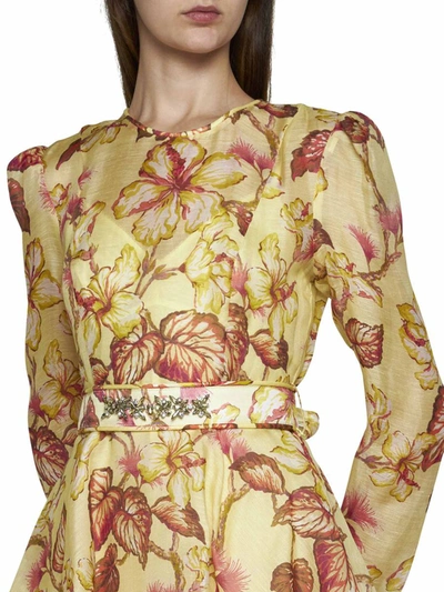 Shop Zimmermann Dresses In Yellow Hibiscus