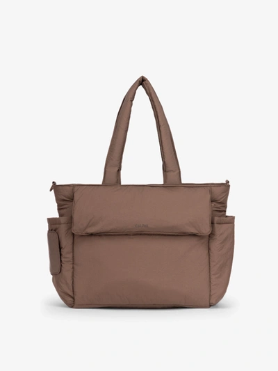 Shop Calpak Diaper Tote Bag With Laptop Sleeve In Hazelnut