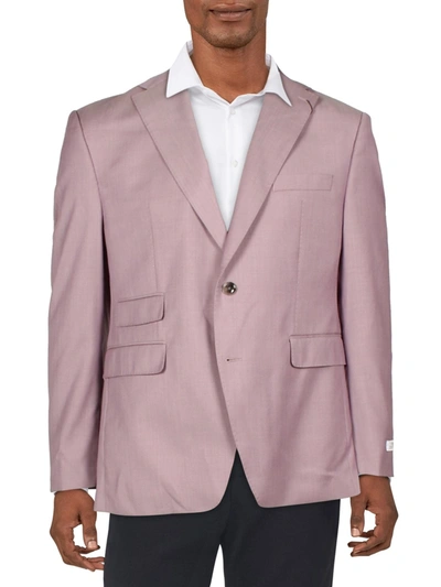 Shop Tayion By Montee Holland Agordy Mens Wool Blend Classic Fit Two-button Blazer In Pink