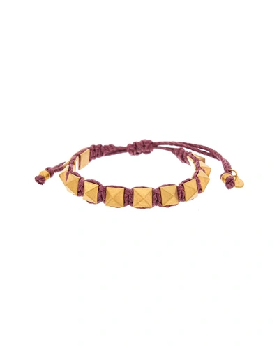 Shop Valentino Rockstud Adjustable Bracelet In Gold