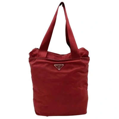 Shop Prada Tessuto Synthetic Tote Bag () In Red