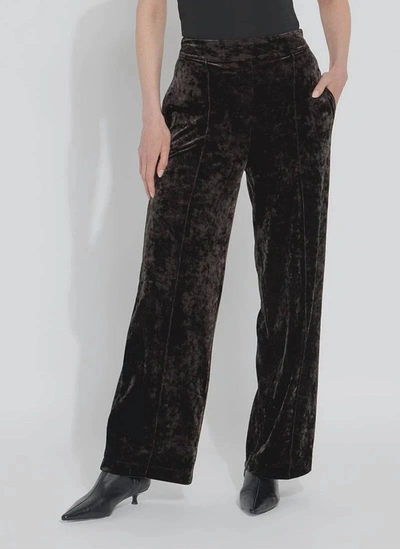 Shop Lyssé Shay Crushed Velvet Suit Pant In Double Espresso In Multi