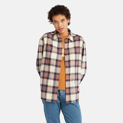 Shop Timberland Women's Flannel Overshirt In Brown