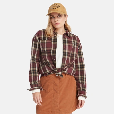 Shop Timberland Women's Flannel Overshirt In White