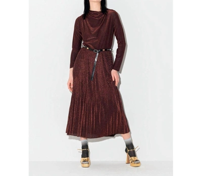 Shop B.yu Metallic Dress In Brown