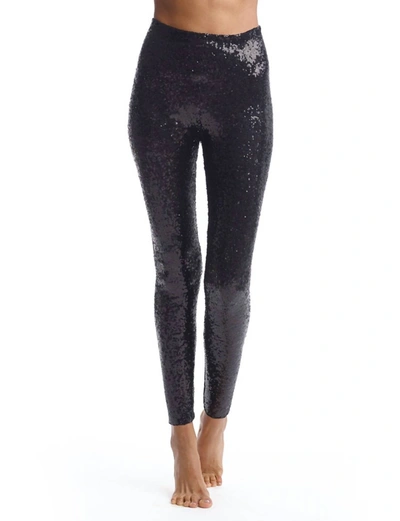 Commando Sequin High Waisted Legging In Black In Black