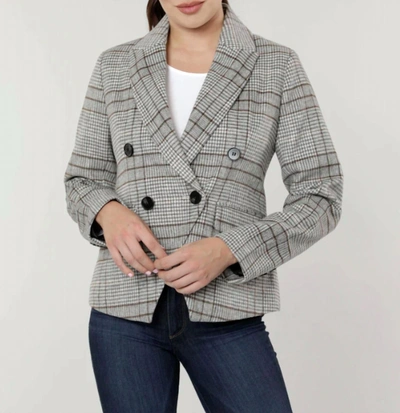 Shop Dolce Cabo Gray Glen Plaid Db Jacket In Gray Plaid In Multi