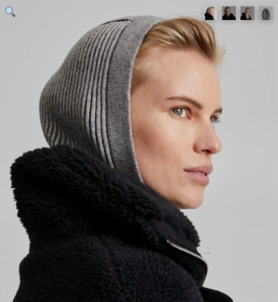 Shop Varley Ford Grey Knit Hood/cap