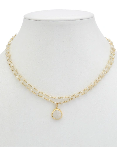 Shop Rachel Reinhardt 14k Over Silver Gemstone Necklace In Multi