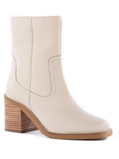 Shop Seychelles Turbulent Womens Leather Stacked Heel Ankle Boots In White