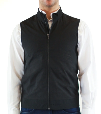 Shop Luchiano Visconti Black Crepe Light Weight Vest