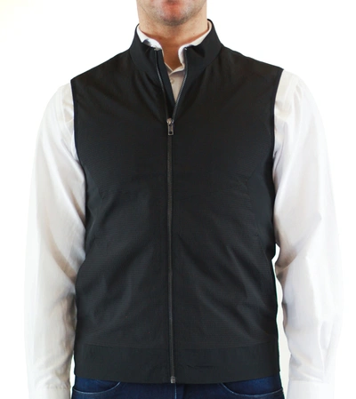 Luchiano Visconti Black Crepe Light Weight Vest In Black