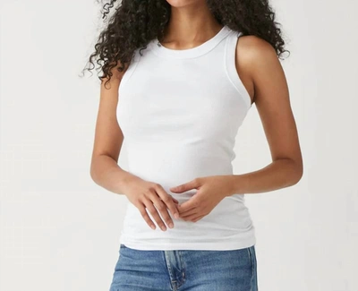 Shop Michael Stars Halley Ribbed Tank With Ruching In White