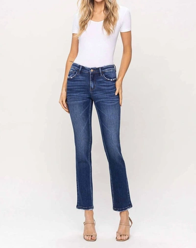 Shop Flying Monkey Mid Rise Ankle Slim Straight Jeans In Blue