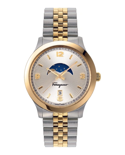 Shop Ferragamo Duo Moonphase Bracelet Watch In Multi