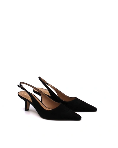 Shop Sam Edelman Bianka Sling Luxe Suede Leather Sandal In Black