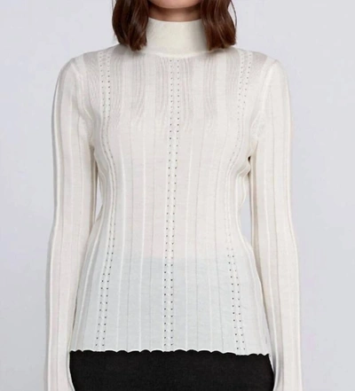 Knitss Opal Mock Neck Sweater In Off White In White