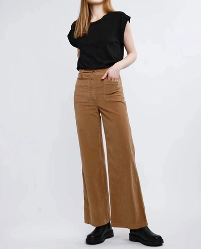 Shop Self Contrast Everly Front Pocket Pant In Camel In Brown