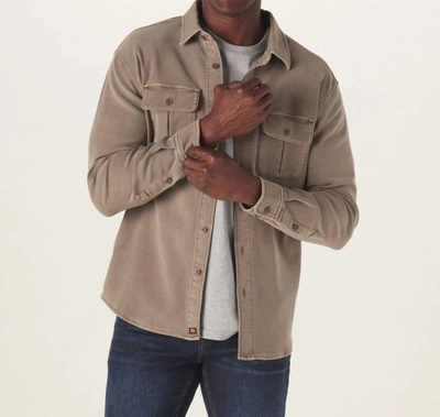 Shop The Normal Brand Comfort Terry Shirt Jacket In Taupe In Grey