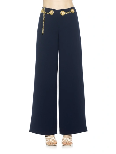 Alexia Admor Cassie Grommet High Waist Wide Leg Pants In Blue