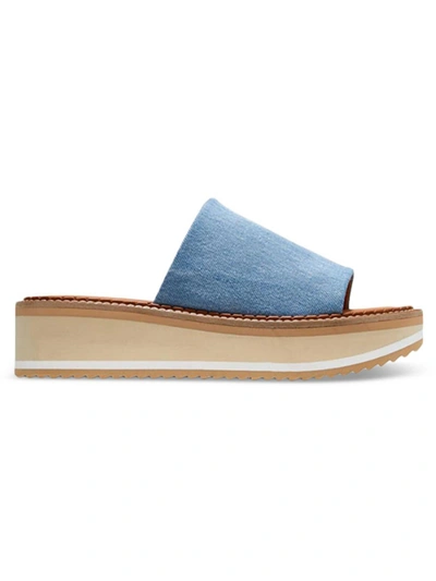 Shop Clergerie Paris Fastj Womens Open Toe Slide Mule Sandals In Blue