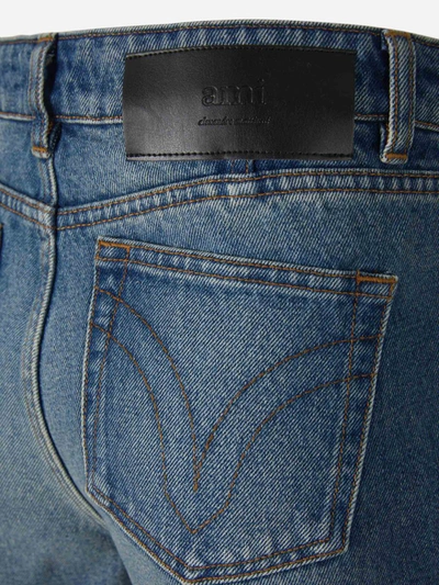 Shop Ami Alexandre Mattiussi Ami Paris Denim Cotton Shorts In Denim Blue