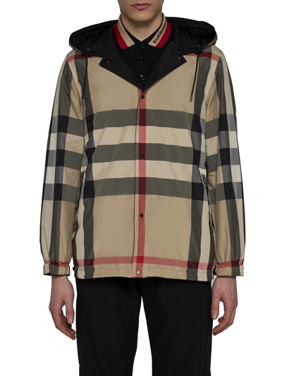 Shop Burberry Coats In Flax Ip Check