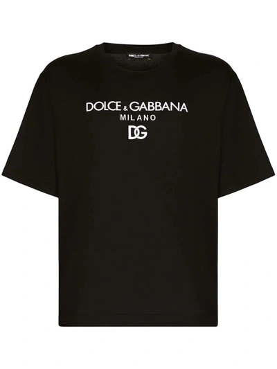 Shop Dolce & Gabbana T-shirt With Embroidery In Black