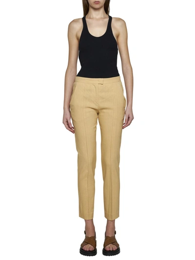 Shop Isabel Marant Trousers In Straw