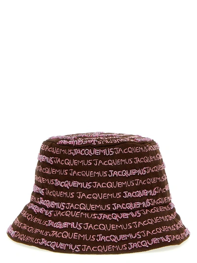 Shop Jacquemus 'le Bob Bordado' Bucket Hat In Brown