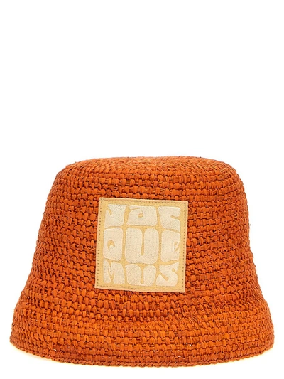 Shop Jacquemus 'le Bob Ficiu' Bucket Hat In Orange