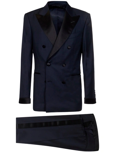 Shop Tom Ford Shelton Suit In Blu