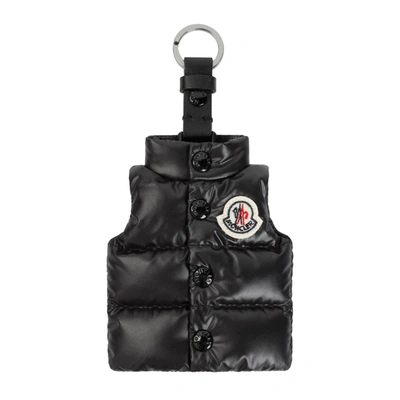 Shop Moncler Vest Keyring Smallleathergoods In Black