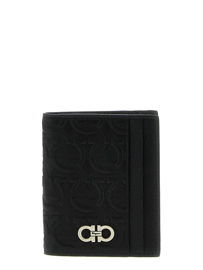 Shop Ferragamo 'gancini' Card Holder In Black