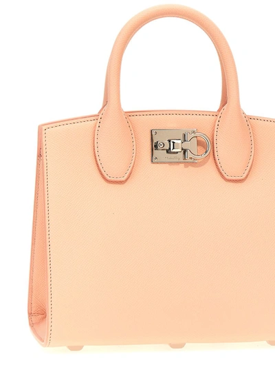 Shop Ferragamo 'studio Box (s)' Handbag In Pink