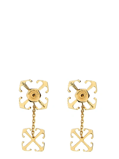 Shop Off-white 'double Arrow' Earrings In Gold