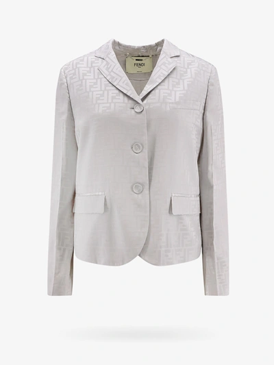 Shop Fendi Blazer In Grey