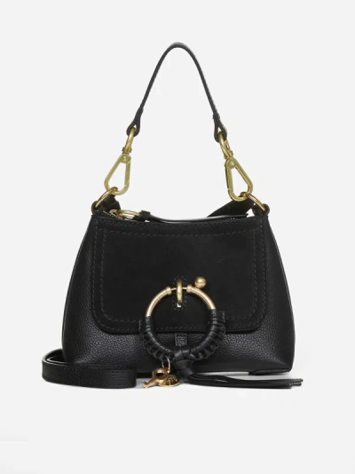 Shop See By Chloé Joan Mini Leather And Suede Bag In Black