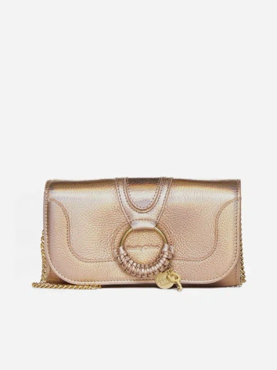 Shop See By Chloé Hana Long Wallet Leather Bag In Golden Dust