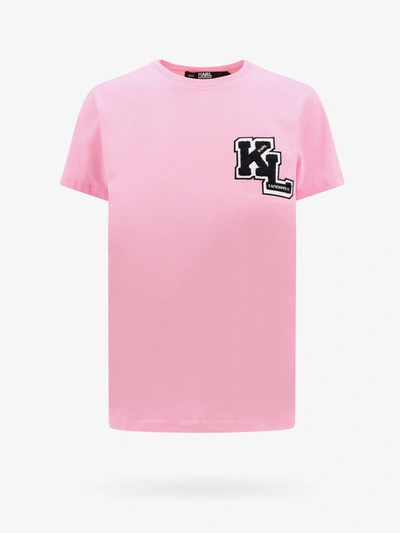 Shop Karl Lagerfeld T-shirt In Pink