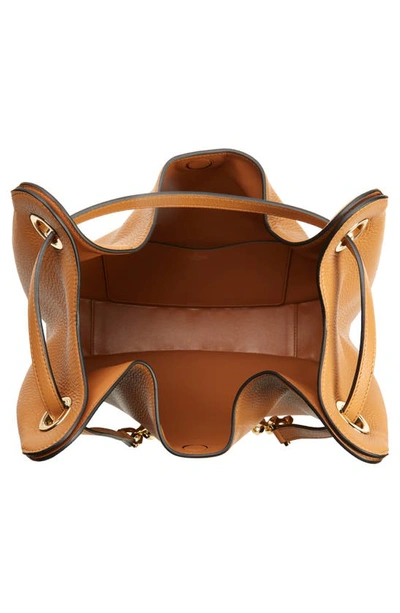 Shop Valentino Vlogo Gate Chain Leather Shoulder Bag In Kel Almond Beige