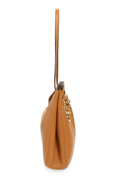 Valentino Vlogo Gate Chain Leather Shoulder Bag In Kel Almond Beige