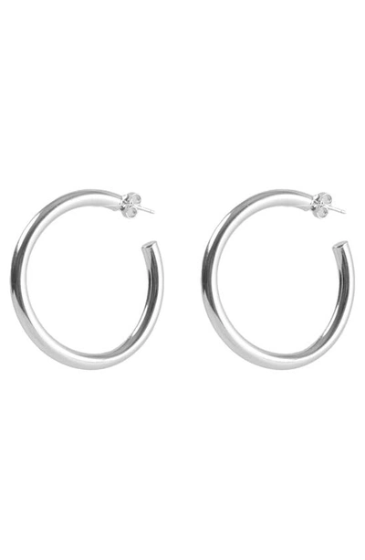 Shop Argento Vivo Sterling Silver Tube Hoop Earrings In Silver